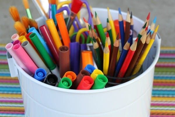 Create an art caddy with all those extra school supplies