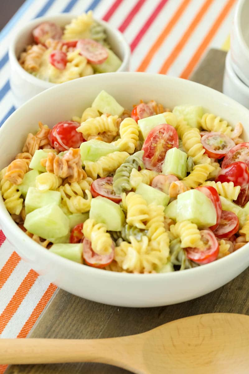 Rainbow Pasta Salad Recipe All Things Mamma