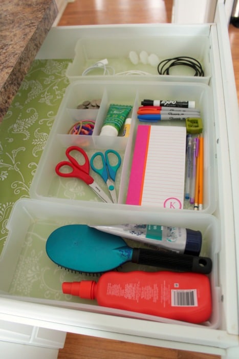 Having a space to keep items you need within reach helps to keep your day more sane and organized!