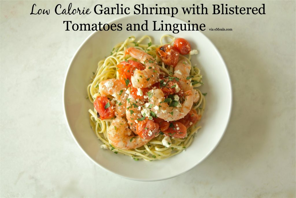 Garlic Shrimp with Blistered Tomatoes and Linguine
