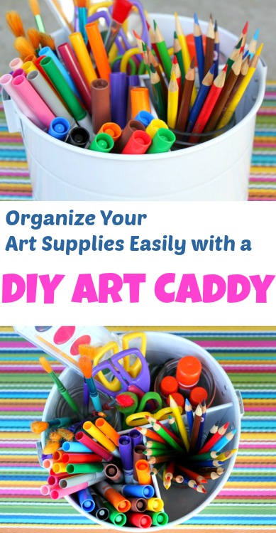 Organize your art supplies easily with this DIY Art Caddy! 