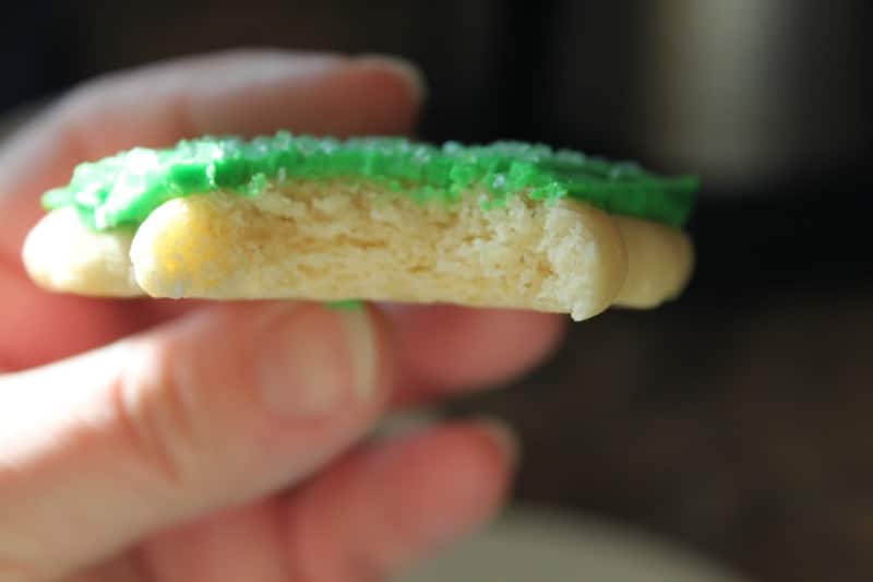 soft sugar cookies with green frosting 