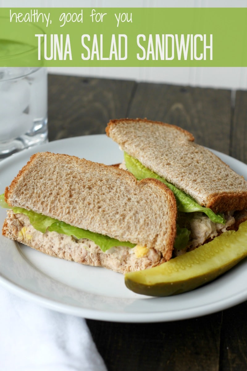 I make this delicious Tuna Salad Sandwich with the best whole wheat bread with no preservatives or additives, homemade mayonnaise and topped with lettuce.  It's also great just on lettuce leaves if you're watching your carbs. Whatever way you chose to serve it, it's going to be delicious AND you can feel good about making a healthier decision for lunch!