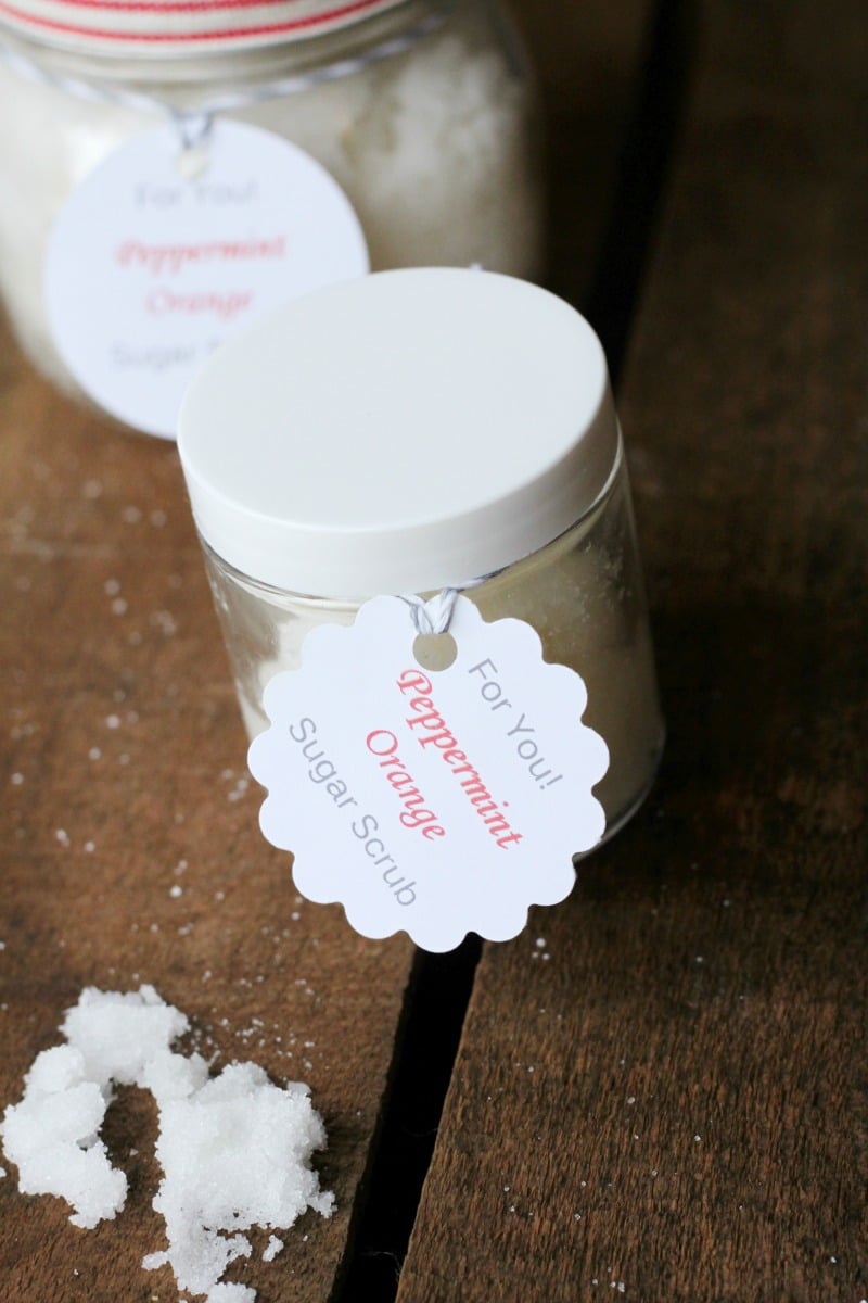 Peppermint Orange Essential Oil Sugar Scrub - perfect to soften your winter skin! 