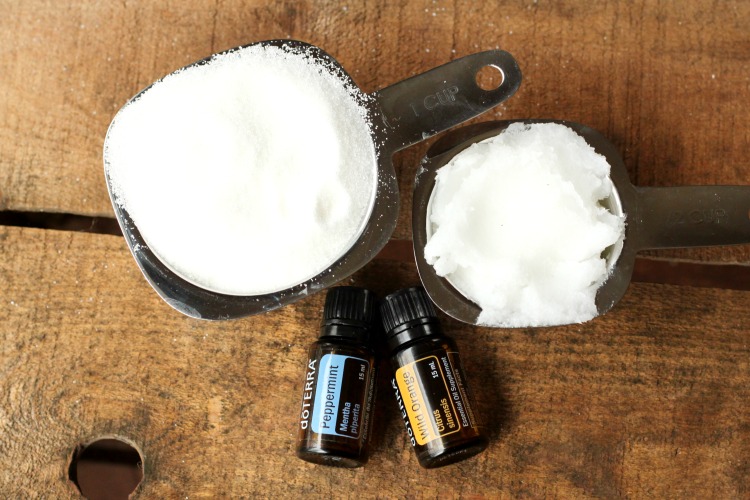 Peppermint Orange Essential Oil Sugar Scrub - perfect to soften your winter skin! 