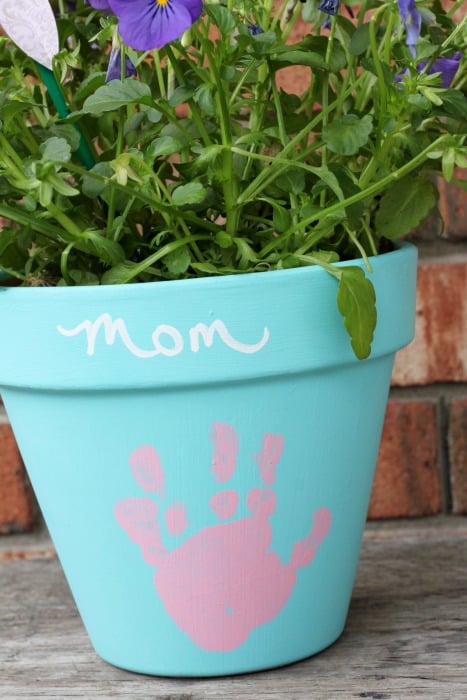 handprint flower pot craft idea 