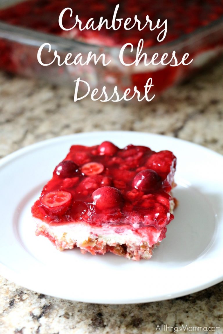 Cranberry Cream Cheese Dessert - All Things Mamma
