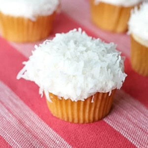 Coconut Cream Cupcakes with Homemade Buttercream Frosting