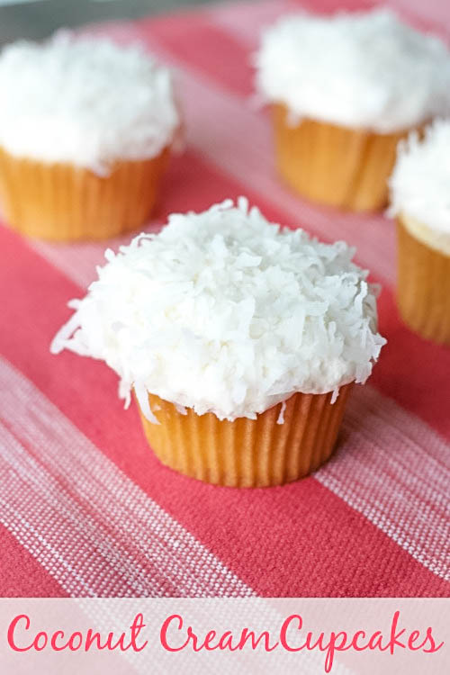 Coconut Cream Cupcakes with Homemade Buttercream Frosting