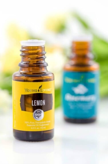 lemon essential oil bottle