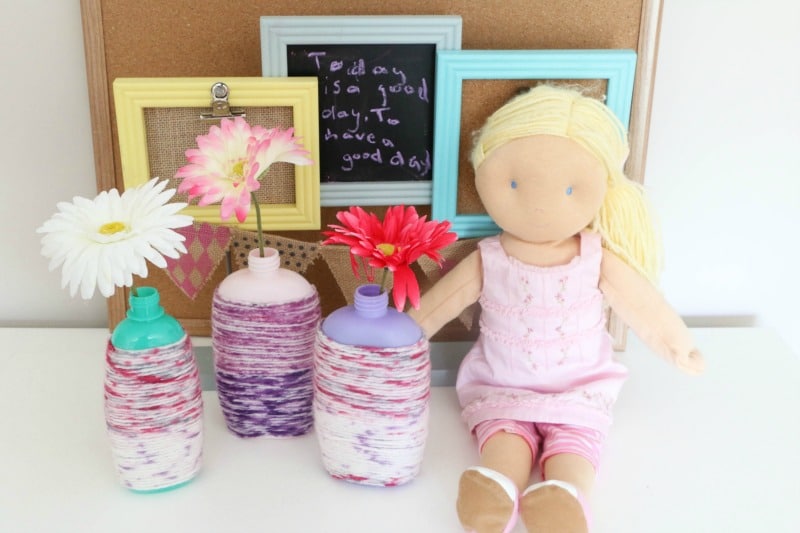 What better way to introduce recycling and "upcycling" to kids than to do some fun craft projects like this EASY DIY Recycled Bottle Flower Vase Craft?! 
