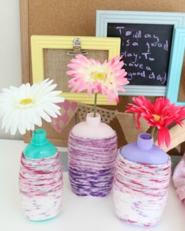 What better way to introduce recycling and "upcycling" to kids than to do some fun craft projects like this EASY DIY Recycled Bottle Flower Vase Craft?!