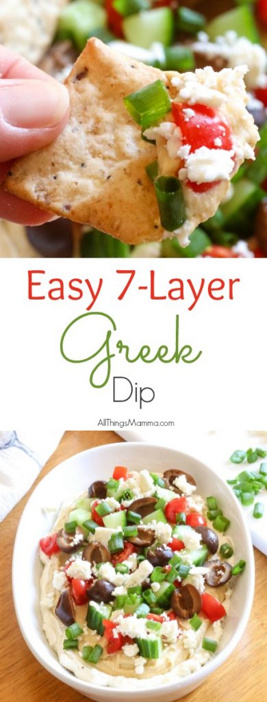7-Layer Greek Dip - This healthy 7-Layer Greek Dip is so delicious you'll want to eat it with a spoon!