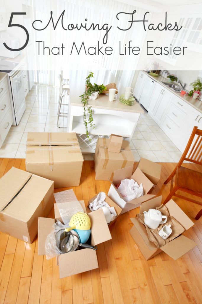 Moving is a big job! Save time and money with these 5 Moving Hacks That Will Make Life Easier and save you time and money in the long run!