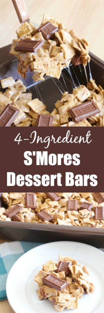 Pull out a few ingredients from your pantry and you'll have a quick and easy delicious dessert in just minutes with these 4-Ingredient S'mores Dessert Bars! 