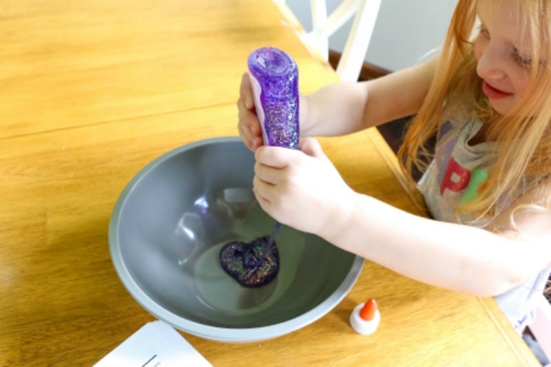  This easy and super fun, 3-ingredient, How To Make Glitter Slime tutorial will quickly become a favorite activity in your house!