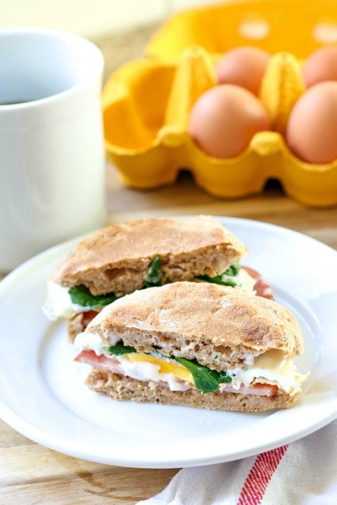 This quick and easy Eggs Benedict Sandwich is the perfect way to start the day! 