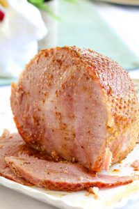 For a show-stopping Easter Meal, try this Crock Pot Dijon Maple & Brown Sugar Glazed Ham!