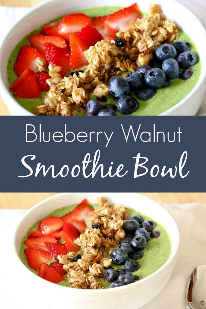 This Blueberry Walnut Smoothie Bowl Recipe is super easy and so delicious, I'm sure you'll want to make it at least once a week!