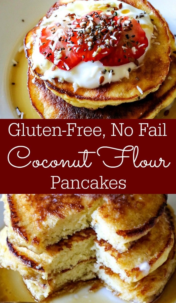  These Gluten-Free, No Fail, Coconut Flour Pancakes will rock your socks off! They're THAT good and THAT easy!