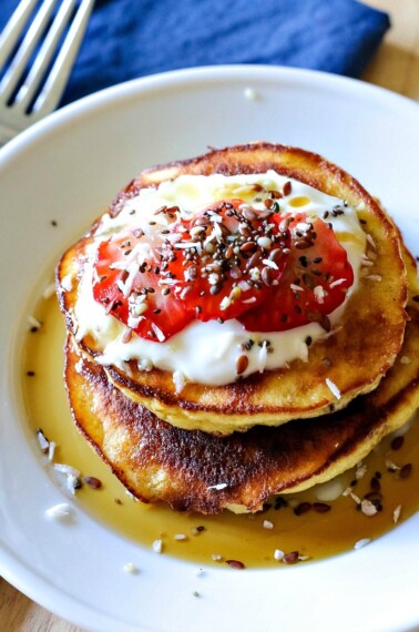 Coconut Flour Pancakes. These Gluten-Free, No Fail, Coconut Flour Pancakes will rock your socks off! They're THAT good and THAT easy!