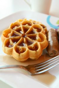 This Easy Homemade Waffles Recipe is light and crispy on the outside, soft and fluffy on the inside - they're perfect every time!