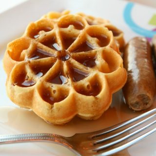 This Easy Homemade Waffles Recipe is light and crispy on the outside, soft and fluffy on the inside - they're perfect every time!