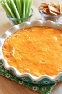 This Super Easy Buffalo Chicken Dip Is Filled With Chicken, Buffalo Sauce, Ranch And Cheese! It’s The Perfect Easy Appetizer For Parties, Serve With Veggies, Chips Or Even On Bread! #crockpot #buffalochickendip #buffalochickendipcrockpot #appetizer | allthingsmamma.com