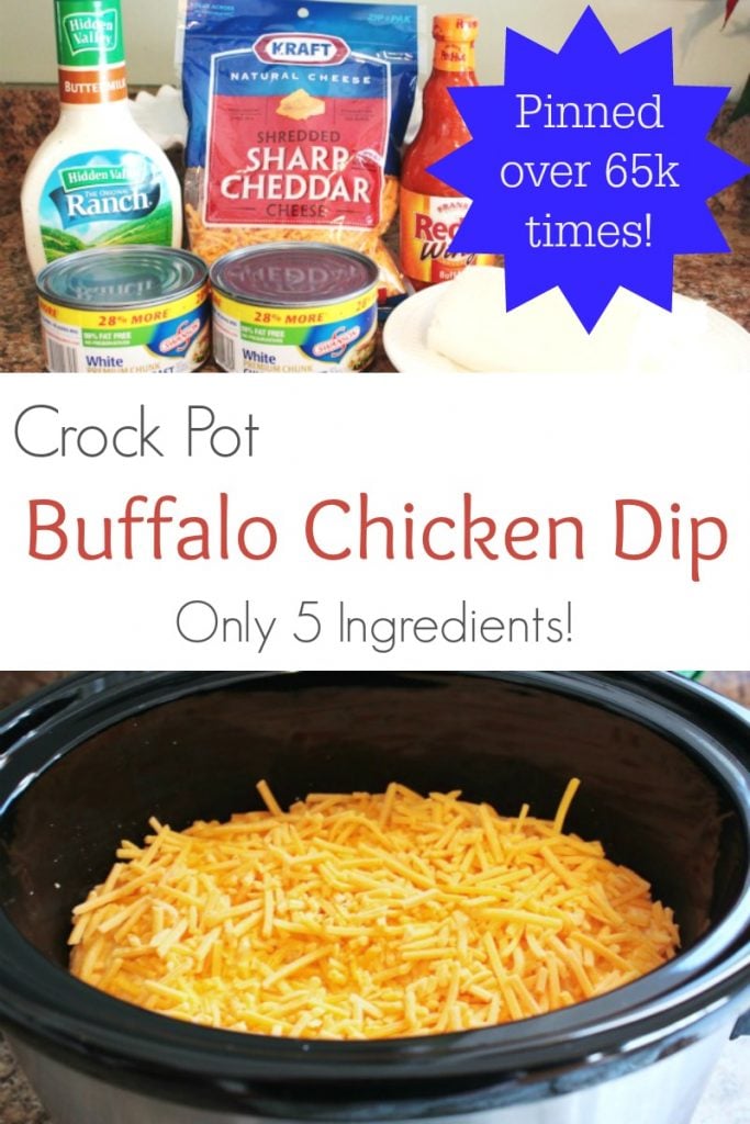 With only 5 ingredients - this Crock Pot Buffalo Chicken Dip recipe is easy and always a hit!