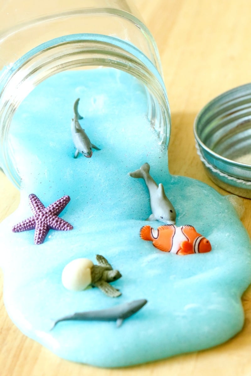 Kid Summer Crafts - Ocean Slime - All Things Mamma 