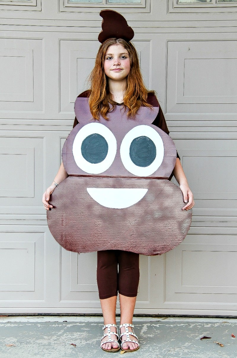 Homemade Costumes for Kids - Poop Emoji 