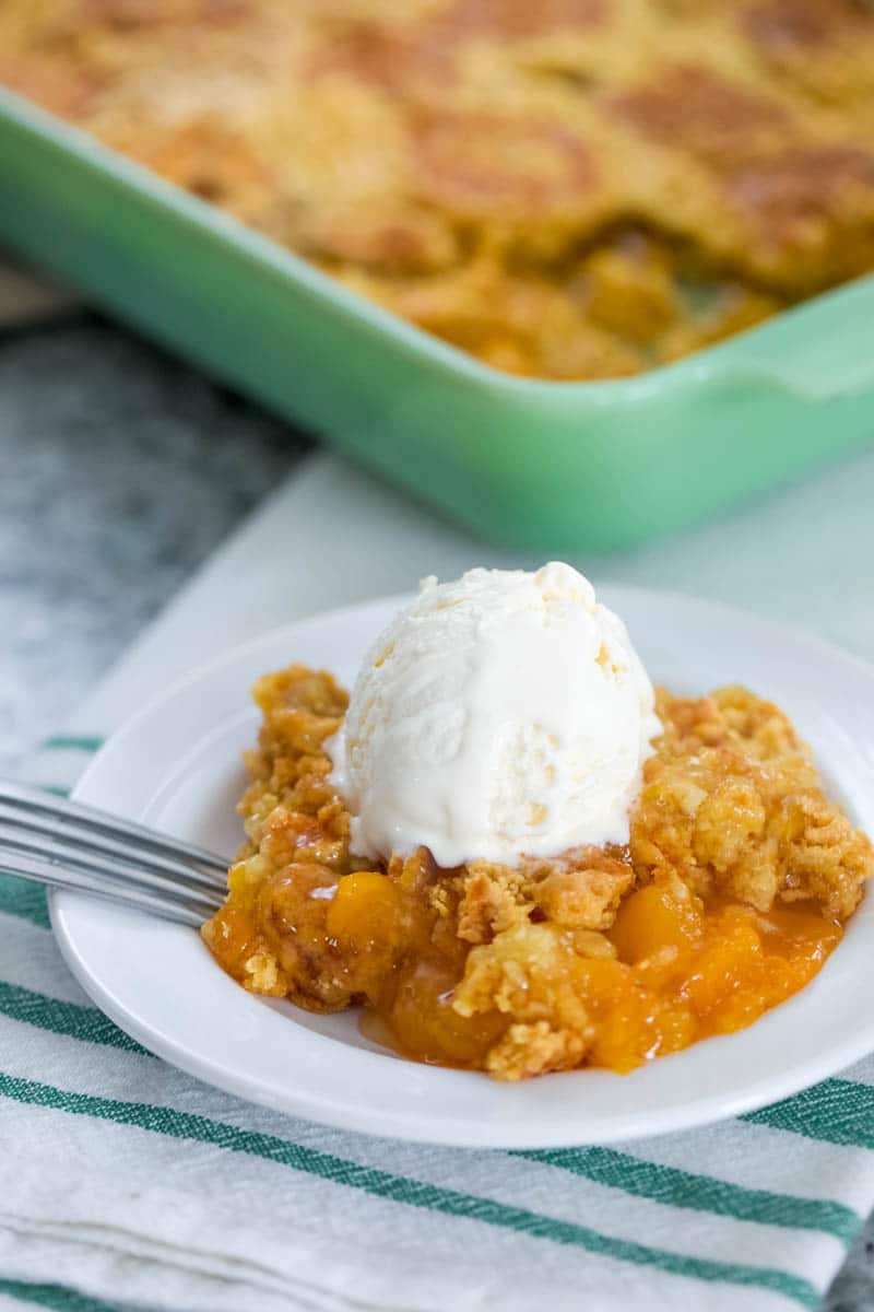 Easy Peach Dump Cake - Only 3 Ingredients!- All Things Mamma