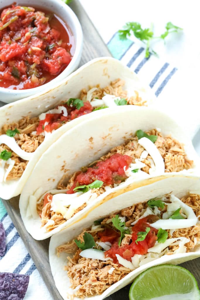 4-Ingredient Crock Pot Chicken Tacos - All Things Mamma