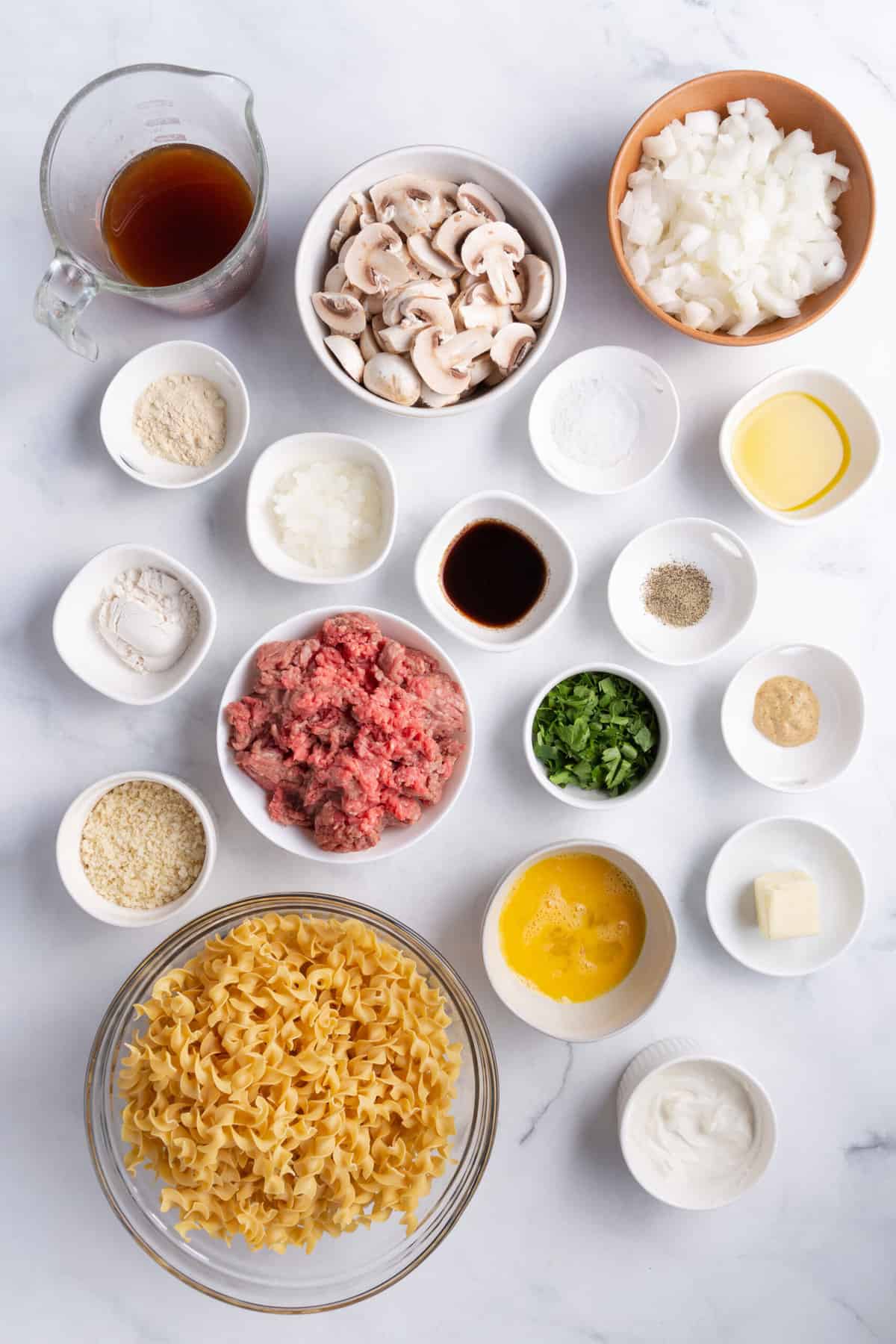 ingredients to make meatball stroganoff