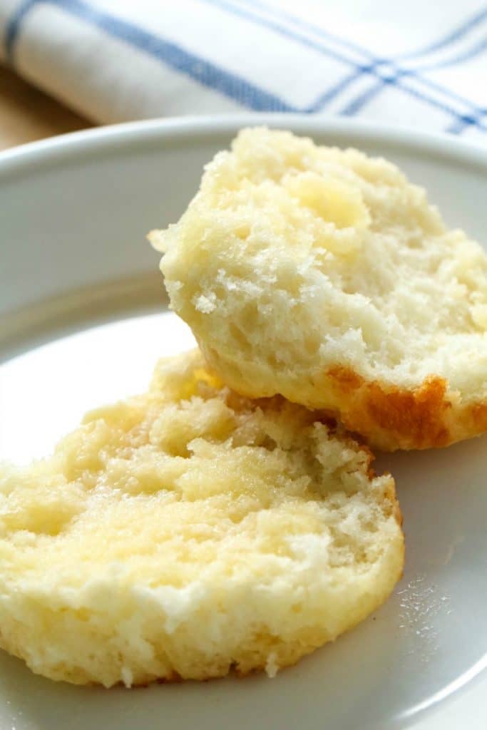 3-Ingredient Bisquick Biscuits Recipe on a white plate 