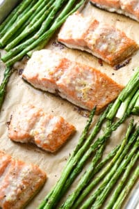 One-Pan Baked Salmon and Asparagus - All Things Mamma