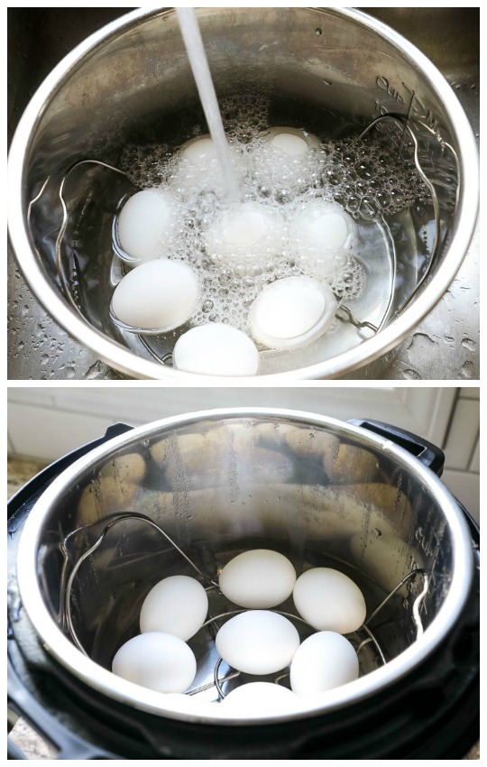 steps to make hard boiled eggs in the Instant Pot 