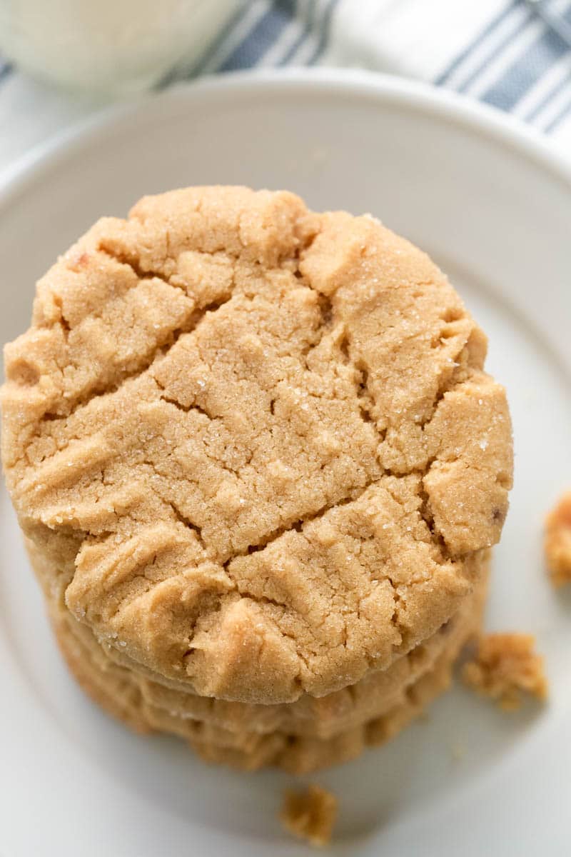 peanut butter cookies on white plate 