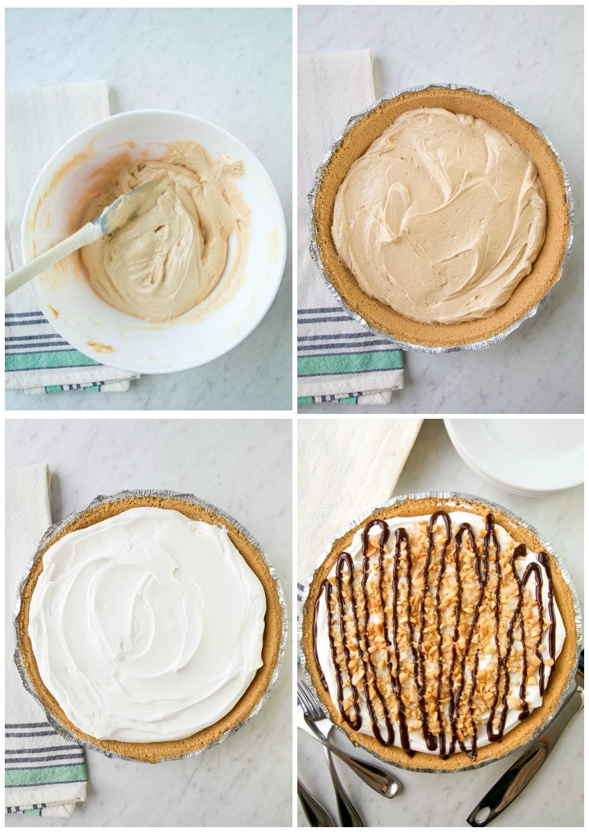 steps to make no bake peanut butter pie 