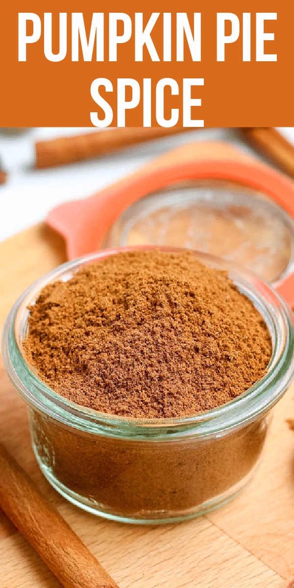 pumpkin pie spice  in a glass jar and container 