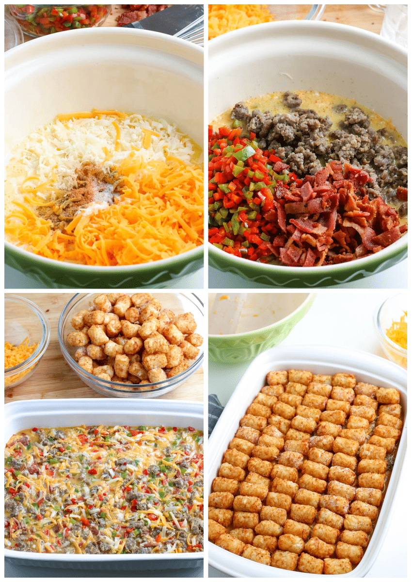 easy casserole steps tater tot breakfast casserole steps