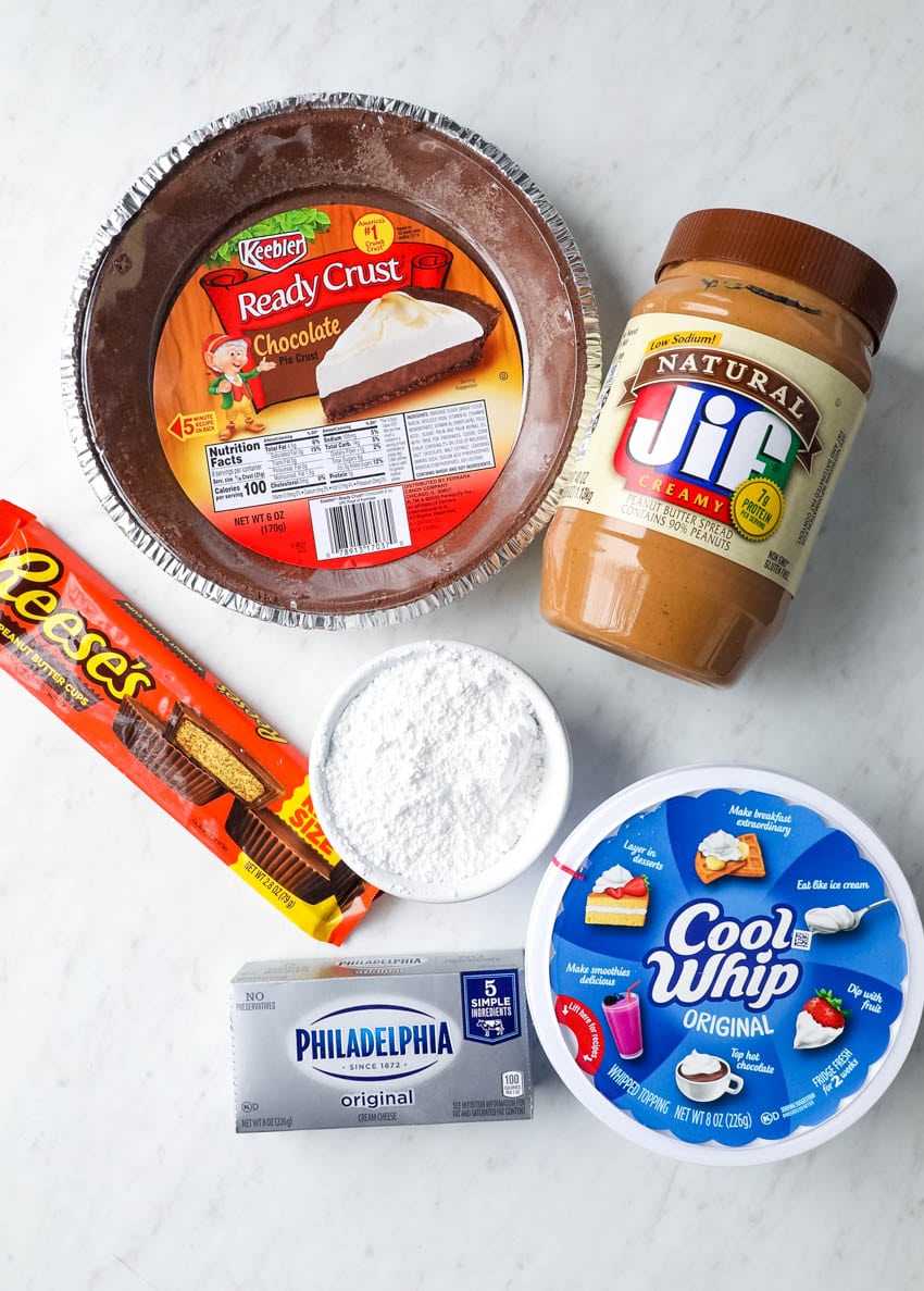 ingredients needed to make creamy peanut butter pie 