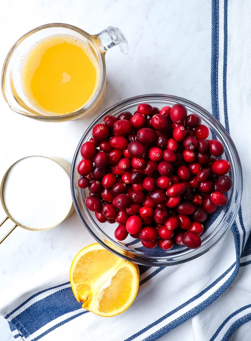 ingredients needed to make easy cranberry sauce 