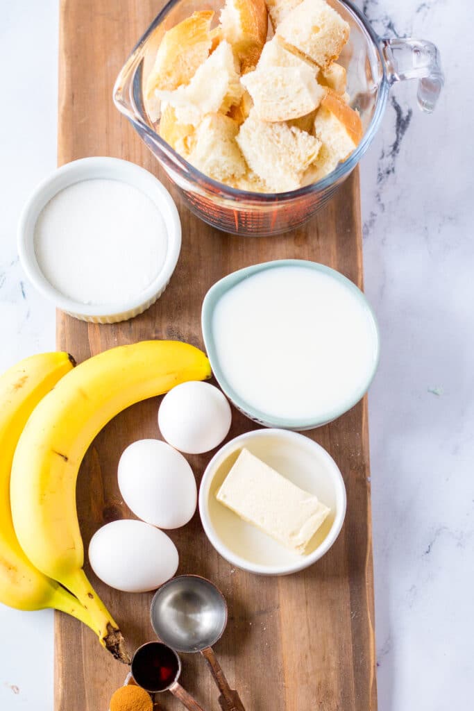 Banana Bread Pudding ingredients 