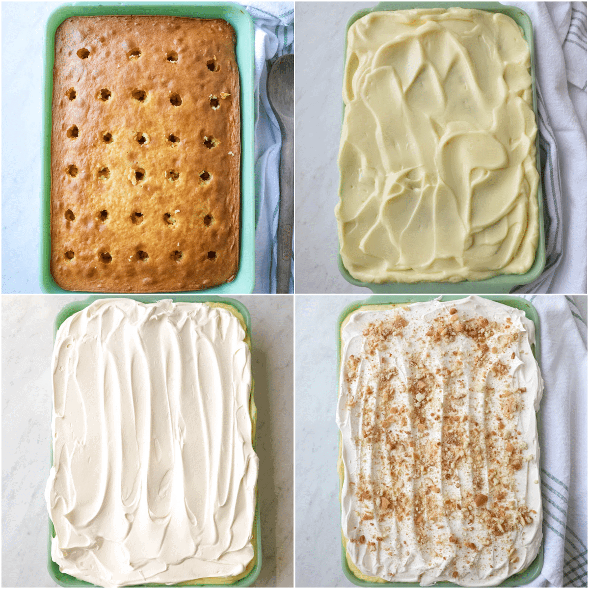 how to make banana poke cake.