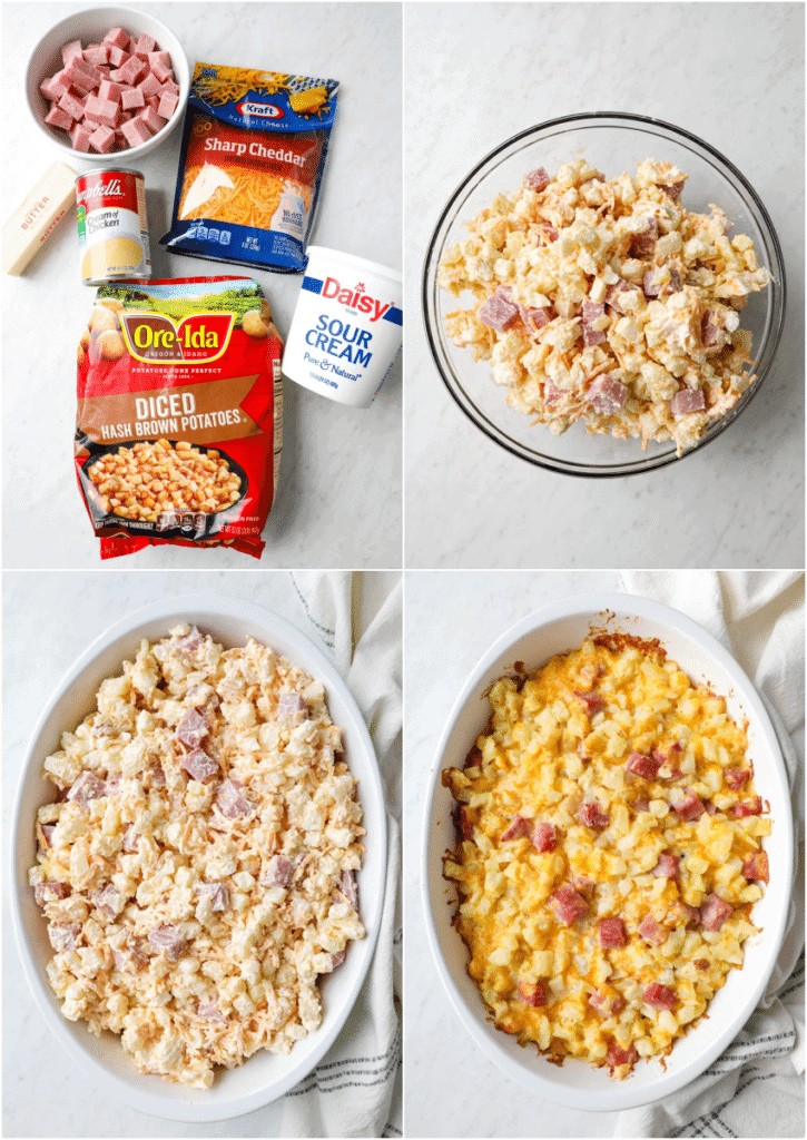 how to make potatoes and ham casserole