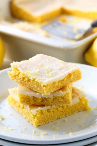 stack of cake mix lemon bars
