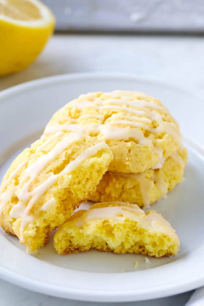 lemon cookies on a plate 