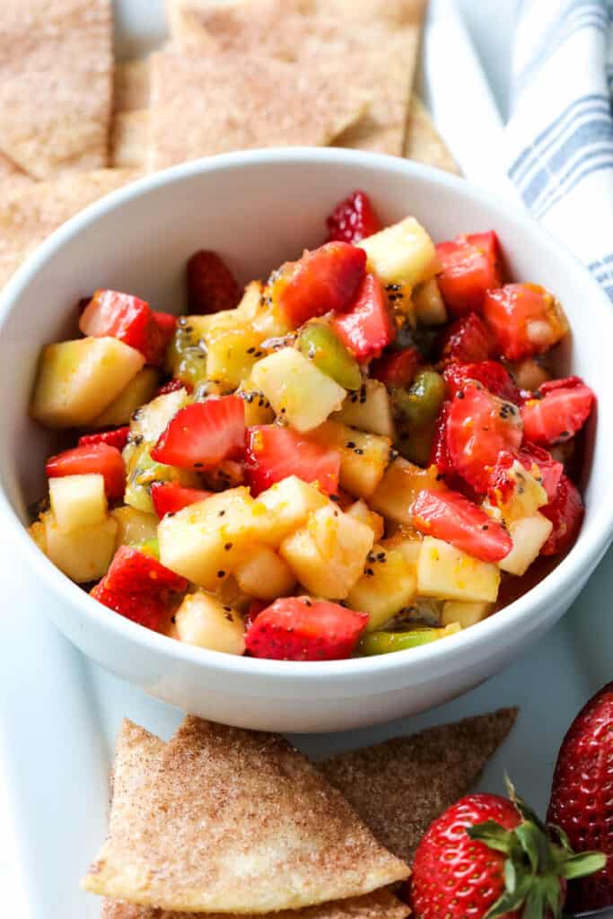 bowl of healthy fruit salsa