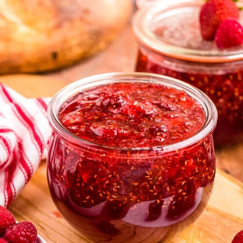 Easy Crockpot Strawberry Raspberry Jam - All Things Mamma